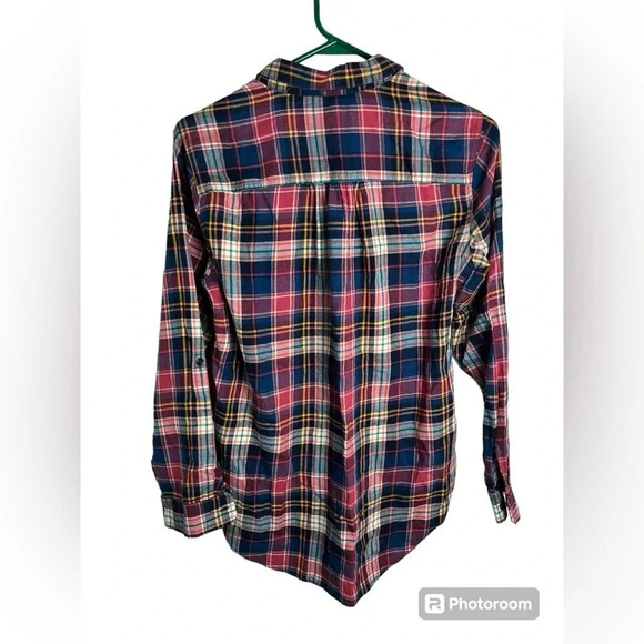 Eddie Bauer Women’s Plaid 1/3 Button Up Blouse Women’s Small - Picture 3 of 5